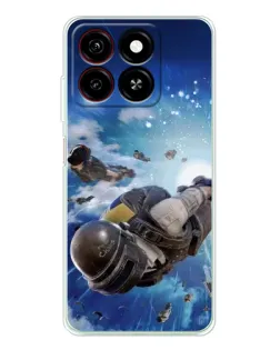 Чехол для ZTE Blade A35 с картинкой «Десант PUBG — прыжок»