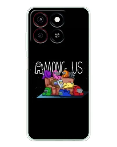 Чехол для ZTE Blade A35 с картинкой «Логотип Among Us»