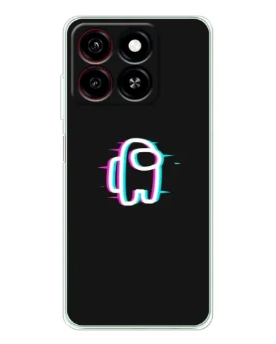 Чехол для ZTE Blade A35 с картинкой «Among Us неон»