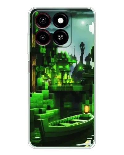 Чехол для ZTE Blade A35 с картинкой «Minecraft лесной пейзаж»
