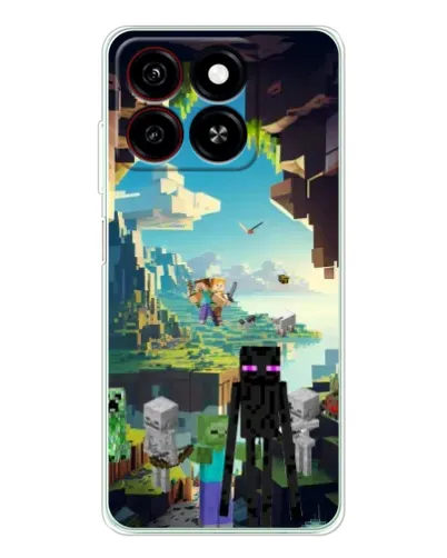 Чехол для ZTE Blade A35 с картинкой «Эндермен в лесу»