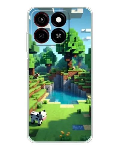 Чехол для ZTE Blade A35 с картинкой «Minecraft летний день»