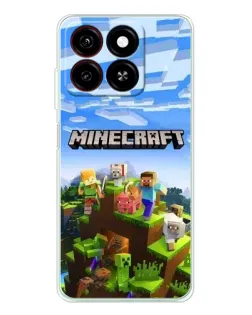 Чехол для ZTE Blade A35 с картинкой «Minecraft классический мир»