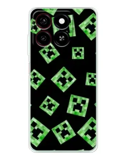 Чехол для ZTE Blade A35 с картинкой «Паттерн с криперами»