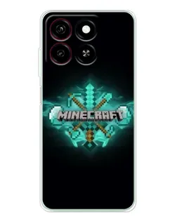 Чехол для ZTE Blade A35 с картинкой «Minecraft Diamond лого»
