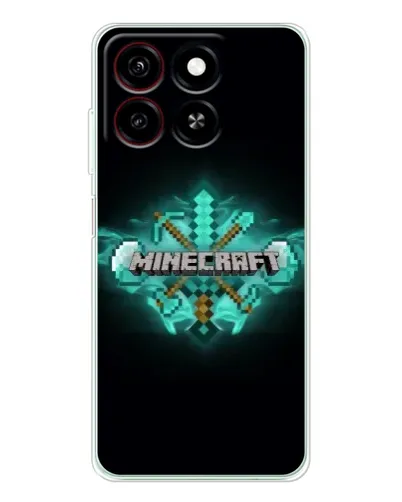 Чехол для ZTE Blade A35 с картинкой «Minecraft Diamond лого»