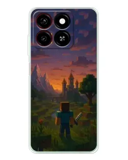 Чехол для ZTE Blade A35 с картинкой «Стив у башни»