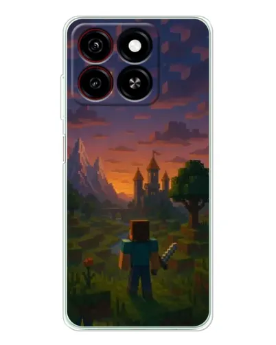 Чехол для ZTE Blade A35 с картинкой «Стив у башни»