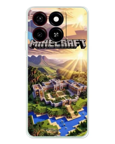 Чехол для ZTE Blade A35 с картинкой «Minecraft панорама»