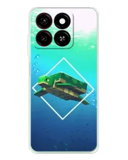 Чехол для ZTE Blade A35 с картинкой «Черепаха Minecraft»