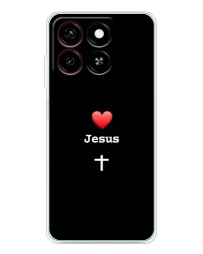 Чехол для ZTE Blade A35 с картинкой «Сердце - Jesus»