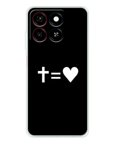 Чехол для ZTE Blade A35 с картинкой «Крест и Сердце»