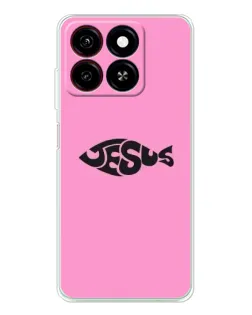 Чехол для ZTE Blade A35 с картинкой «Розовый символ  Jesus»
