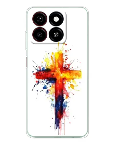 Чехол для ZTE Blade A35 с картинкой «Акварельный крест»