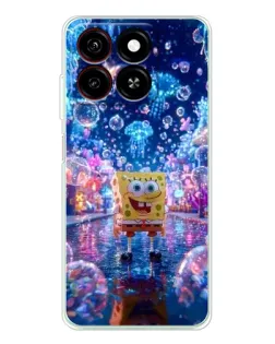Чехол для ZTE Blade A35 с картинкой «Неоновый океан»