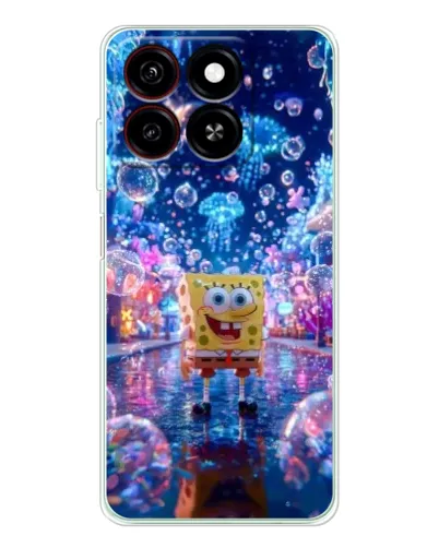 Чехол для ZTE Blade A35 с картинкой «Неоновый океан»