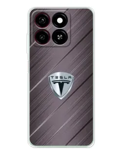 Чехол для ZTE Blade A35 с картинкой «Металлическая текстура Tesla»
