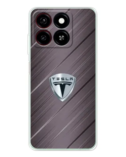Чехол для ZTE Blade A35 с картинкой «Металлическая текстура Tesla»