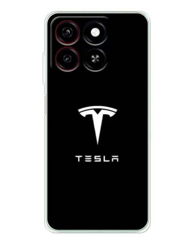 Чехол для ZTE Blade A35 с картинкой «Tesla White Logo»