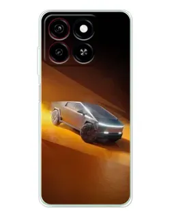 Чехол для ZTE Blade A35 с картинкой «Cybertruck в пустыне»