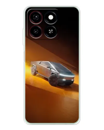 Чехол для ZTE Blade A35 с картинкой «Cybertruck в пустыне»