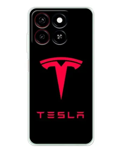 Чехол для ZTE Blade A35 с картинкой «Tesla Red Logo»