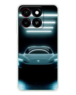 Чехол для ZTE Blade A35 с картинкой «Tesla в неоне»