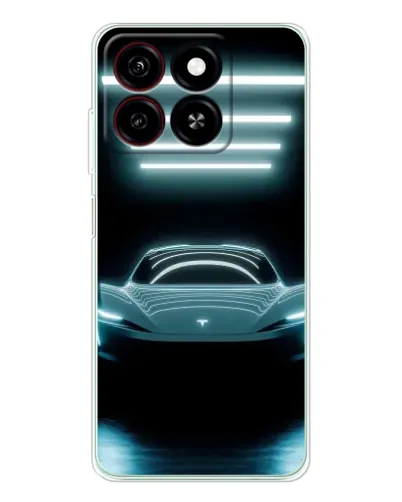 Чехол для ZTE Blade A35 с картинкой «Tesla в неоне»