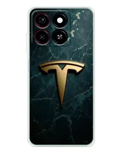Чехол для ZTE Blade A35 с картинкой «Мраморная Tesla Gold»