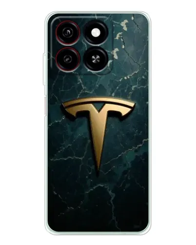 Чехол для ZTE Blade A35 с картинкой «Мраморная Tesla Gold»