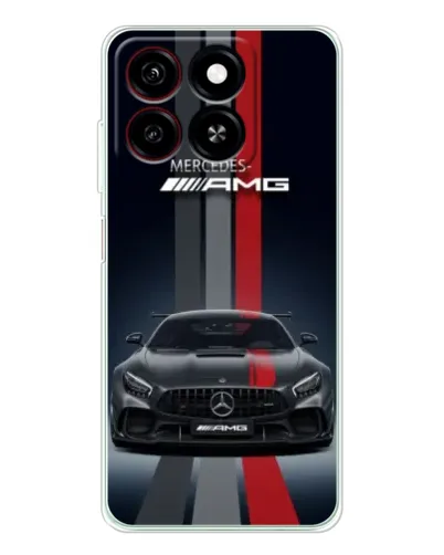 Чехол для ZTE Blade A35 с картинкой «Mercedes — белый карбон»
