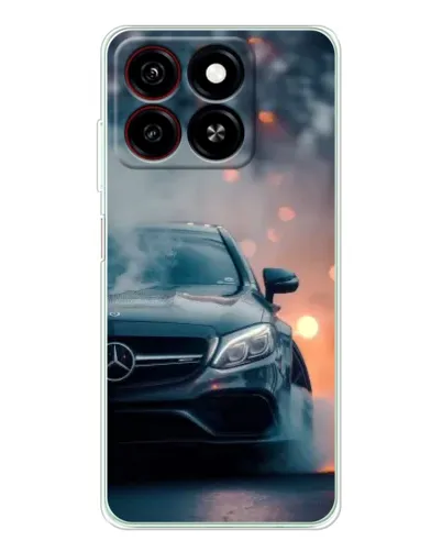 Чехол для ZTE Blade A35 с картинкой «Mercedes — ночной город»