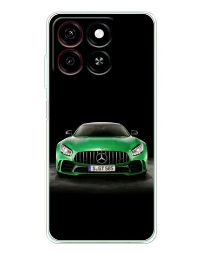 Чехол для ZTE Blade A35 с картинкой «Mercedes — неоновый лого»