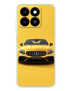 Чехол для ZTE Blade A35 с картинкой «Желтый Mercedes GT»