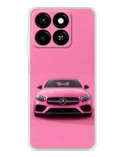 Чехол для ZTE Blade A35 с картинкой «Розовый Mercedes AMG»