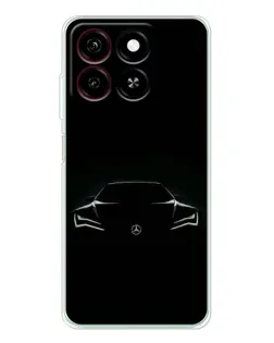 Чехол для ZTE Blade A35 с картинкой «Mercedes — силуэт авто»