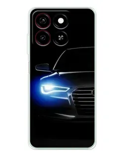 Чехол для ZTE Blade A35 с картинкой «Неоновый взгляд Audi»