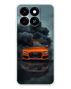 Чехол для ZTE Blade A35 с картинкой «Audi в облаках дыма»