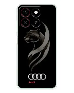 Чехол для ZTE Blade A35 с картинкой «Графика — пантера и Audi»