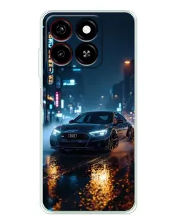 Чехол для ZTE Blade A35 с картинкой «Ночной город и Audi»