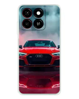 Чехол для ZTE Blade A35 с картинкой «Audi RS — красный стиль»