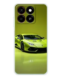 Чехол для ZTE Blade A35 с картинкой «Салатовый Lamborghini Huracan»
