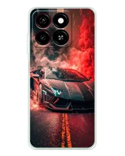 Чехол для ZTE Blade A35 с картинкой «Lamborghini красный дым»