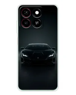 Чехол для ZTE Blade A35 с картинкой «Черный Lamborghini Aventador»