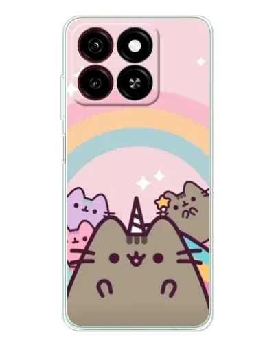 Чехол для ZTE Blade A35 с картинкой «Единорог Pusheen»