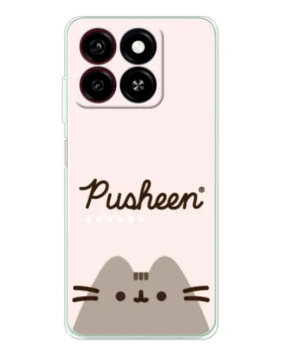 Чехол для ZTE Blade A35 с картинкой «Pusheen логотип»