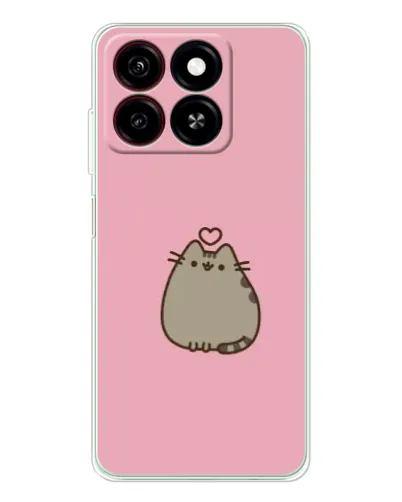 Чехол для ZTE Blade A35 с картинкой «Pusheen сердце»