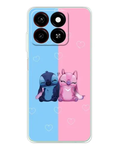 Чехол для ZTE Blade A35 с картинкой «Stitch и Angel Love»