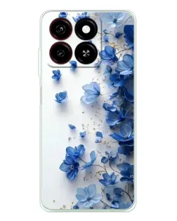 Чехол для ZTE Blade A35 с картинкой «Голубой цветочный каскад»
