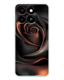 Чехол для ZTE Blade A35 с картинкой «Шелковая черная роза»